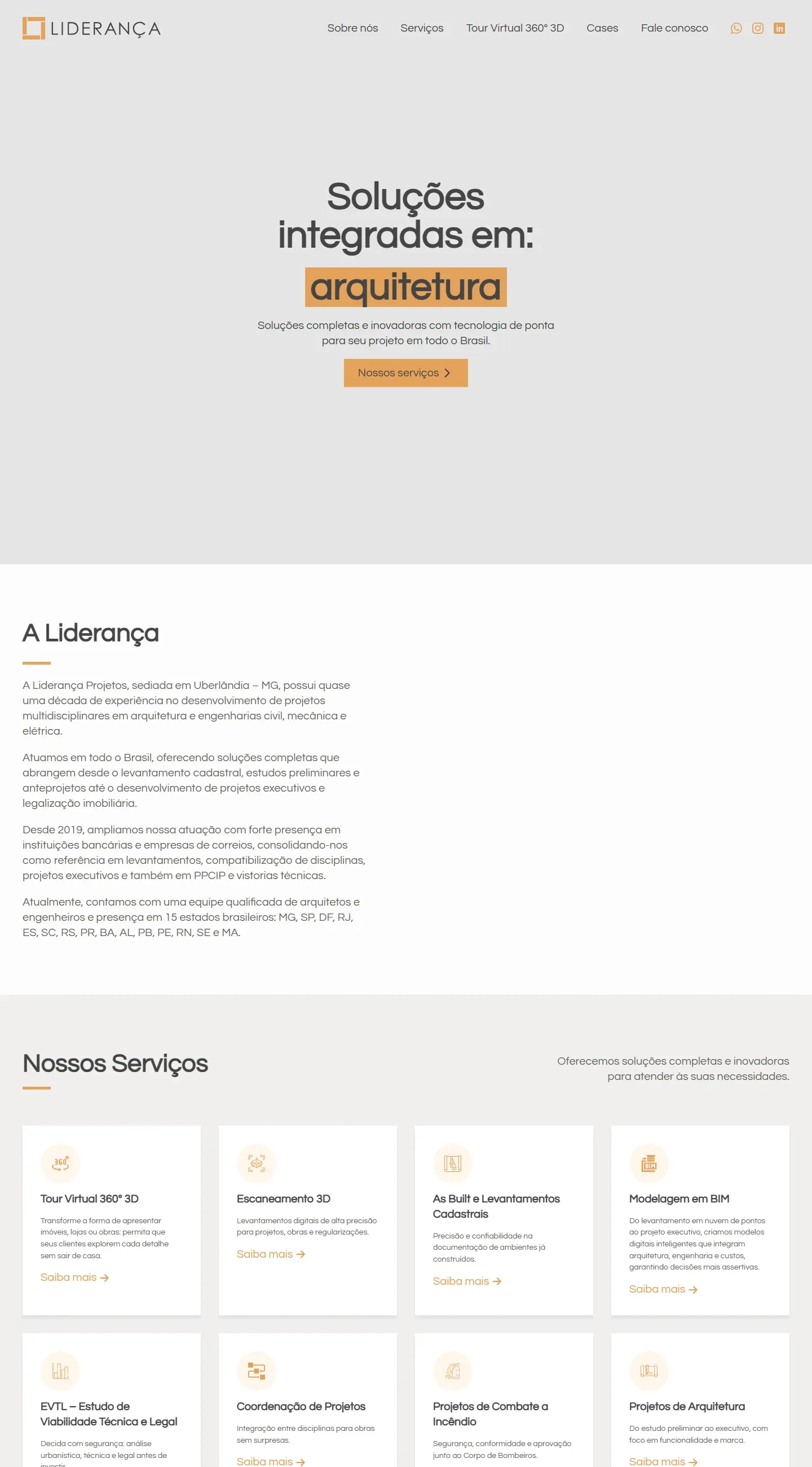 Captura real do site Liderança no computador